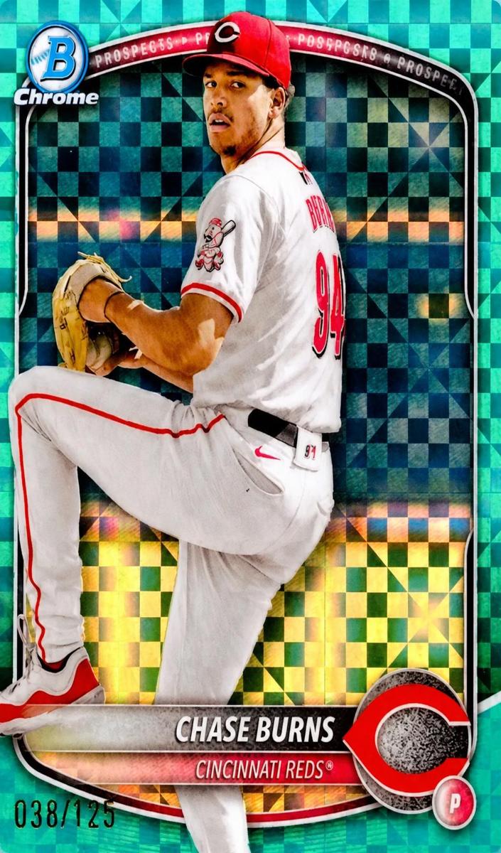2025 Bowman Chrome Prospects Baseball Aqua X-Fractor Chase Burns #BCP-122