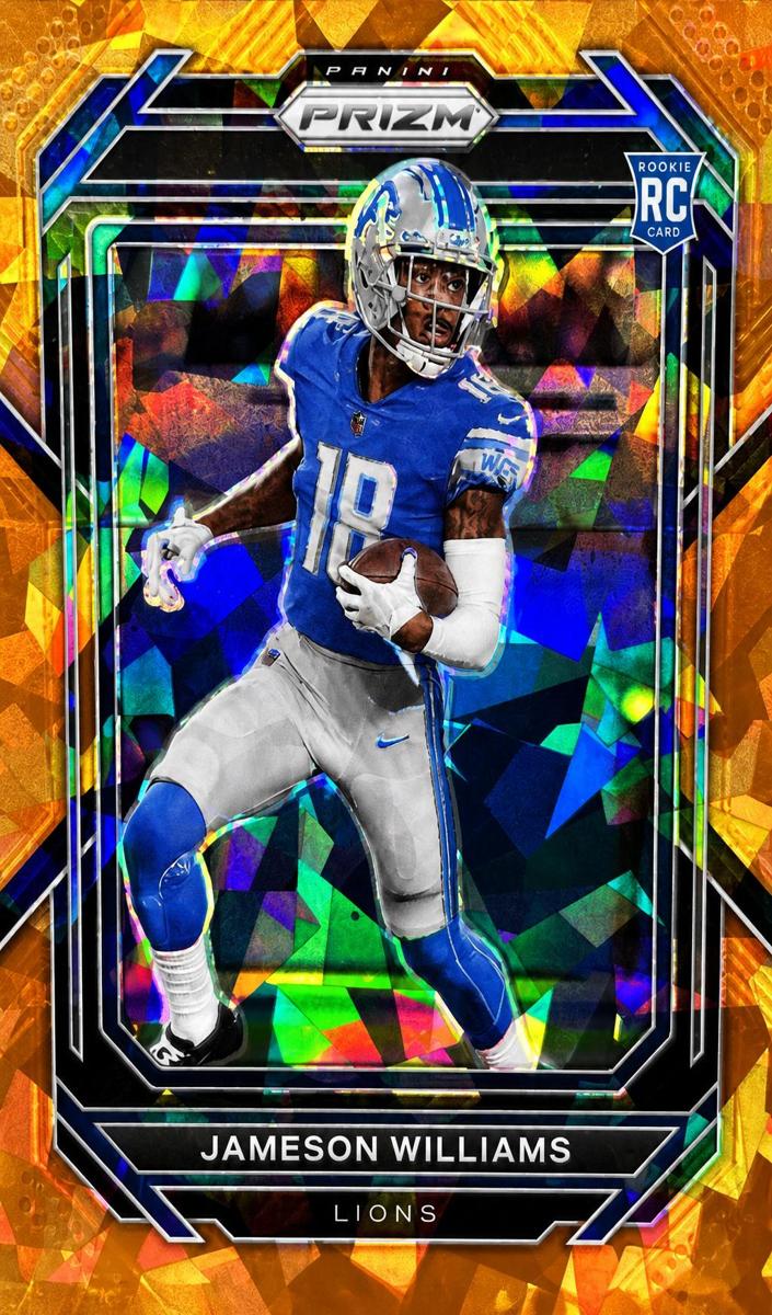 2022 Panini Prizm Football Orange Ice Jameson Williams #311 PSA 10
