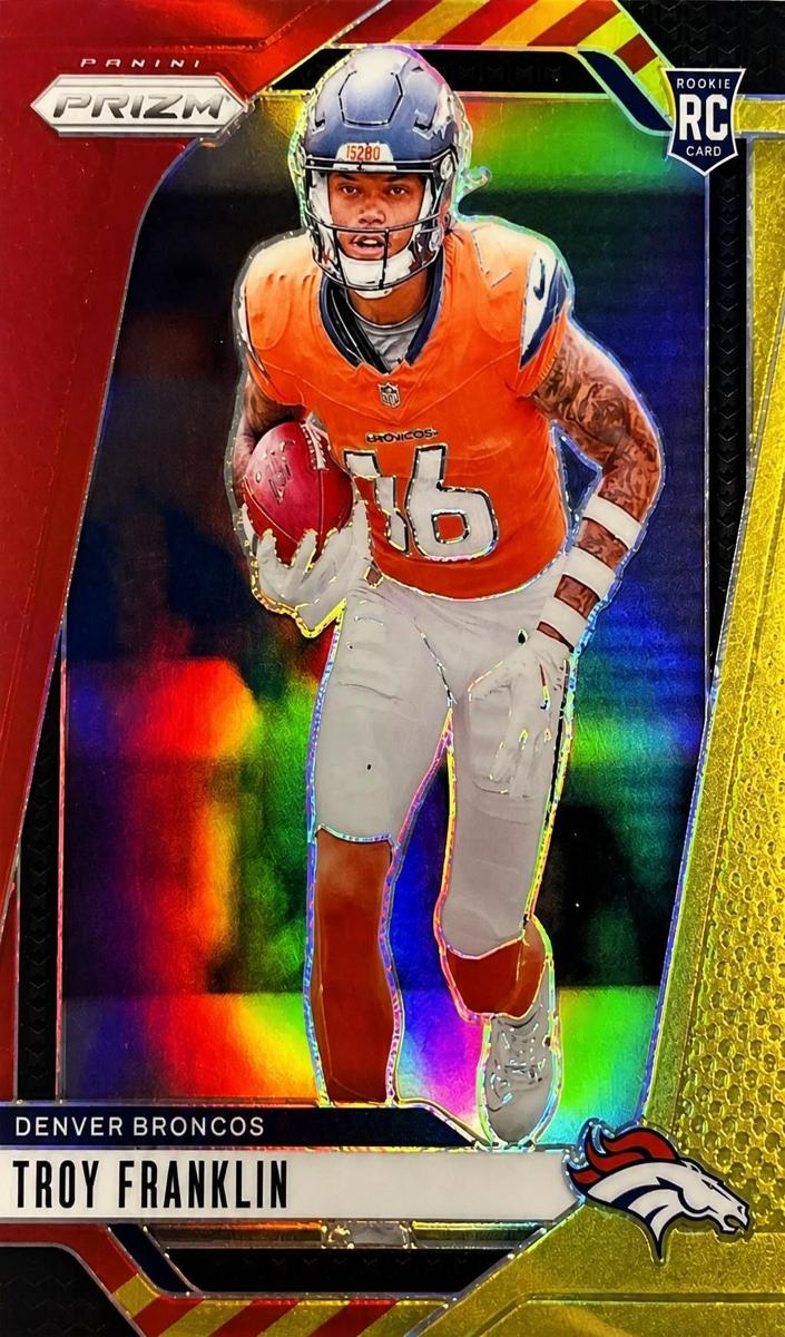2024 Panini Prizm Football Red and Yellow Troy Franklin #393