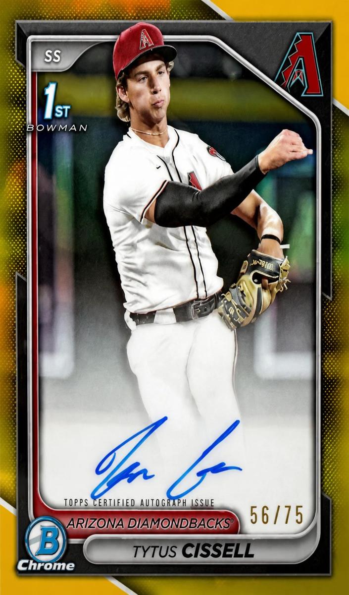 2024 Bowman Draft Chrome Baseball Yellow Refractor Tytus Cissell #CPA-TC