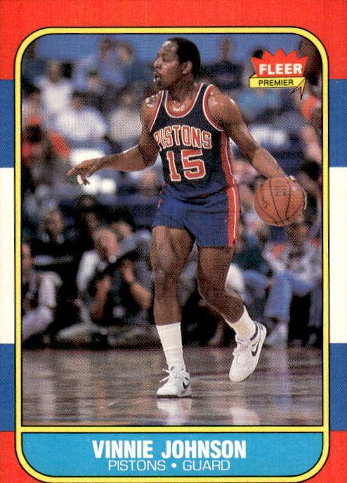 1986 Fleer Basketball Vinnie Johnson #56
