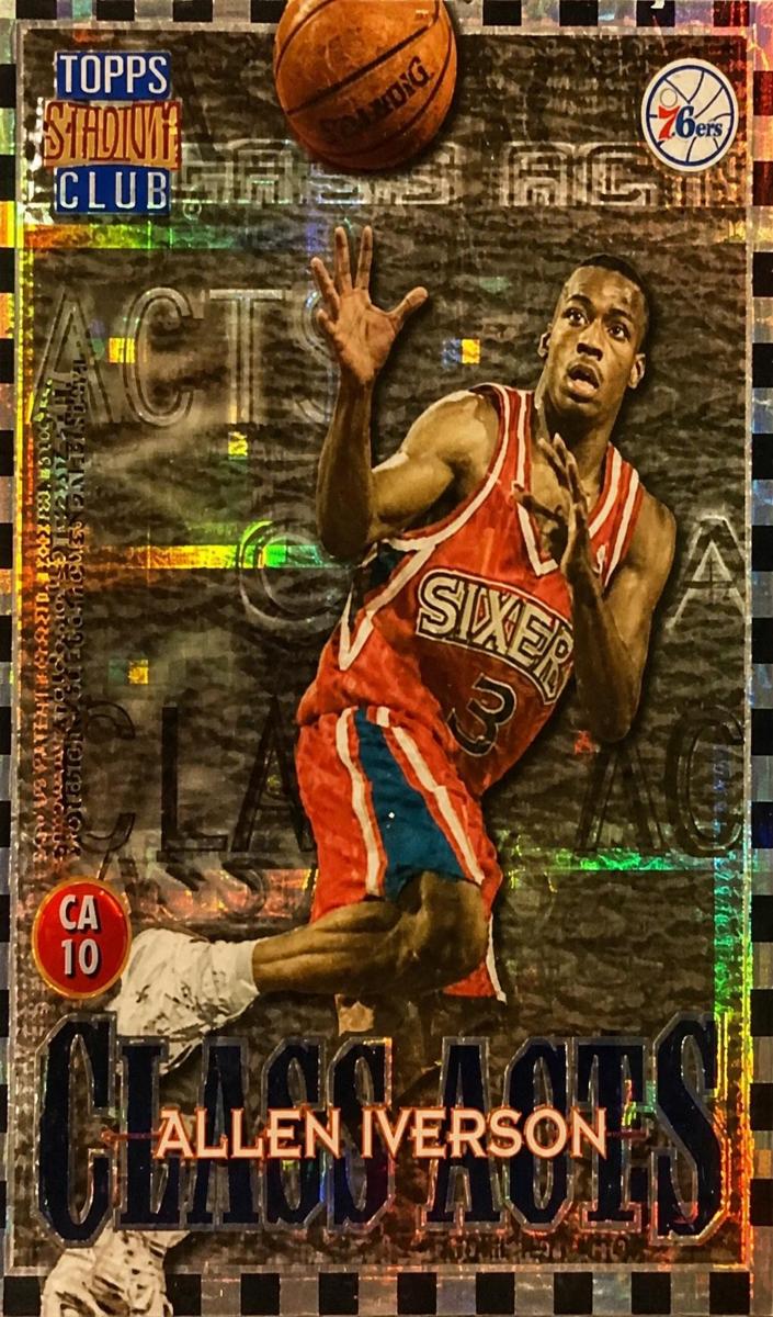 1996 Topps Stadium Club Basketball Atomic Refractor Allen Iverson #CA10 PSA 9