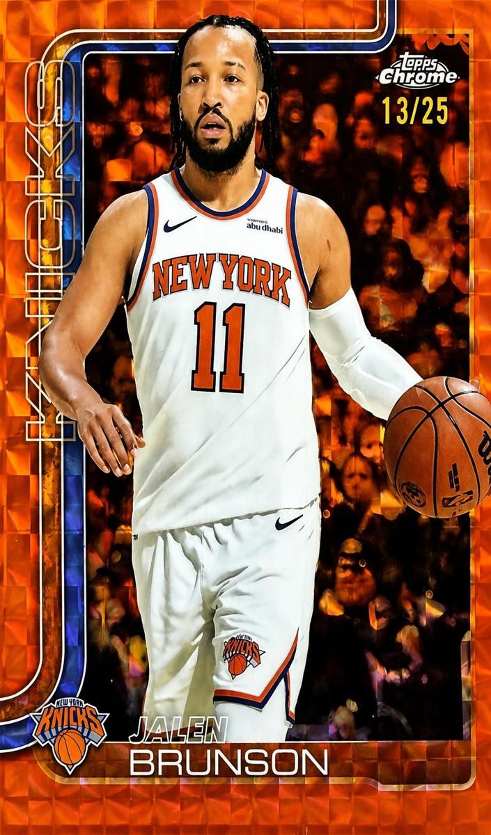 2025 Topps Chrome Basketball Geometric Orange Refractor Jalen Brunson #101