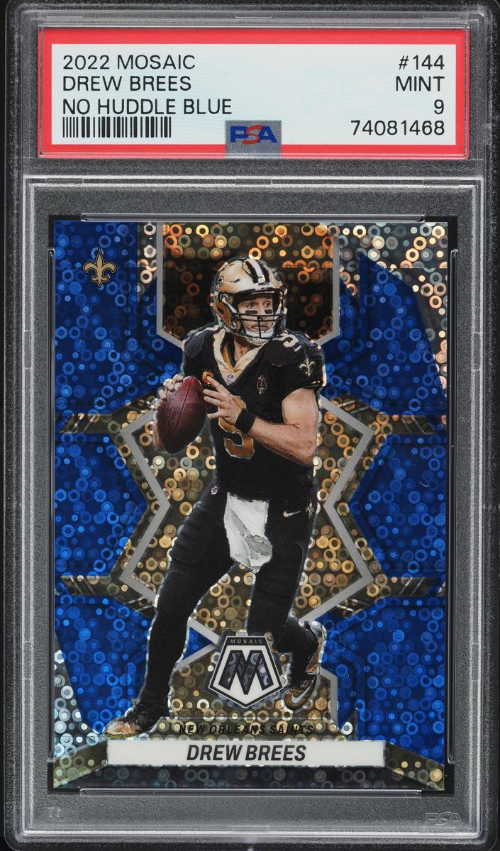 2022 Panini Mosaic Football No Huddle Blue Drew Brees #144