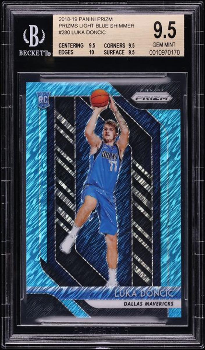 2018 Panini Prizm Basketball Light Blue Shimmer Luka Doncic #280 BGS 9.5