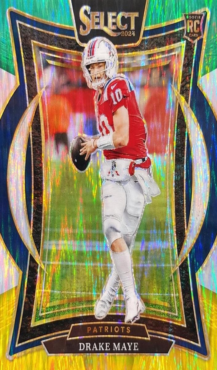 2024 Panini Select Football Green and Yellow Shock Drake Maye #27 PSA 10