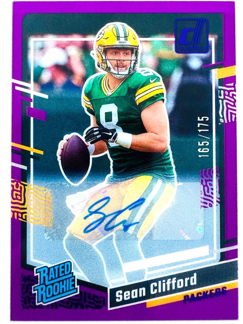 2023 Panini Clearly Donruss Football Purple Sean Clifford #82