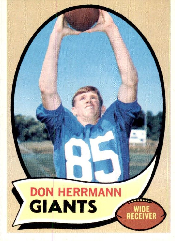 1970 Topps Football Don Herrmann #153 PSA 8