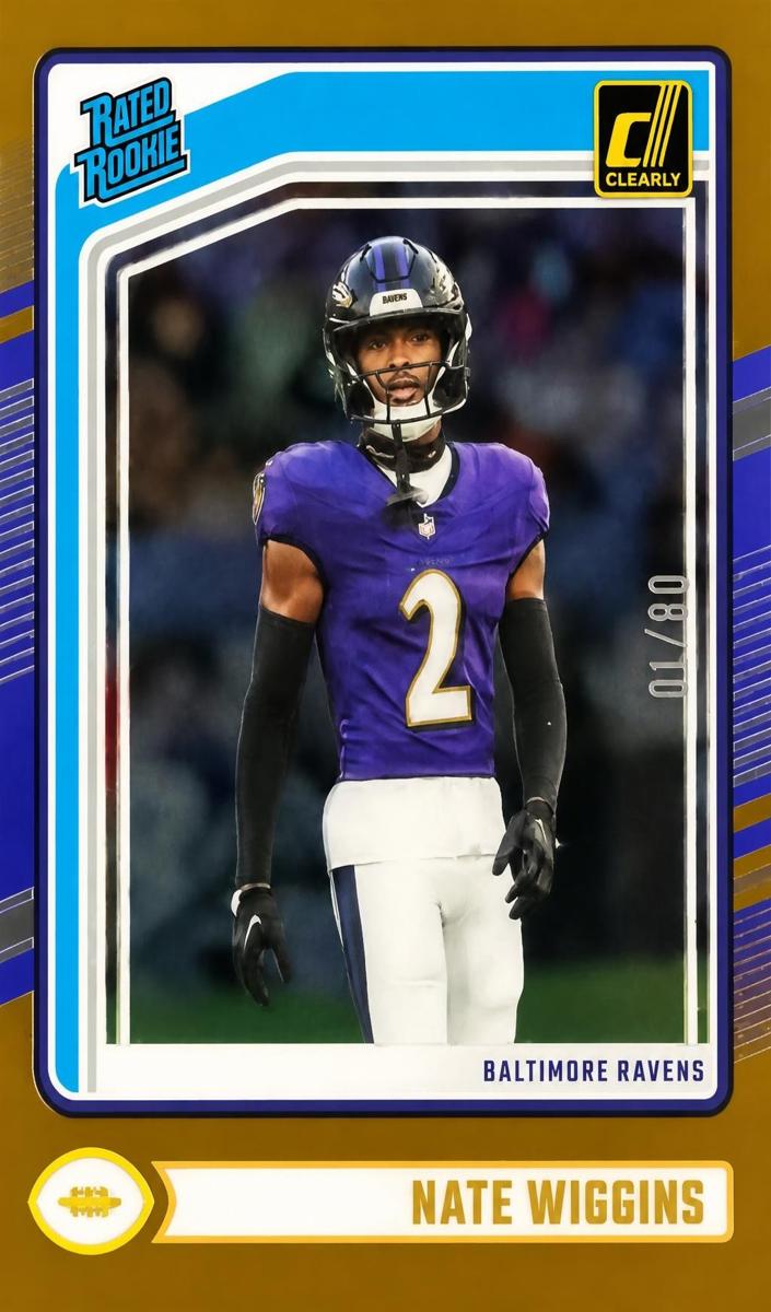 2024 Panini Clearly Donruss Football Gold Nate Wiggins #89