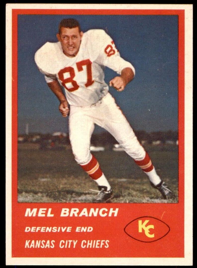 1963 Fleer Football Mel Branch #54