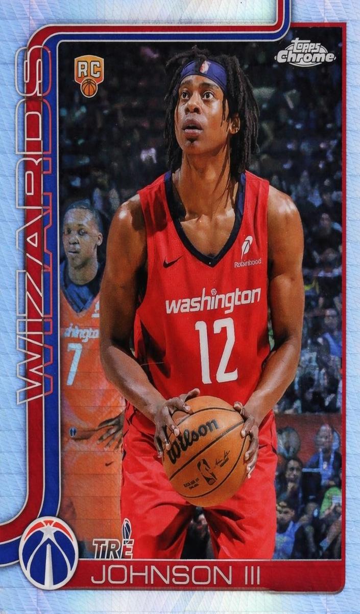 2025 Topps Chrome Basketball Prism Refractor Tre Johnson III #256