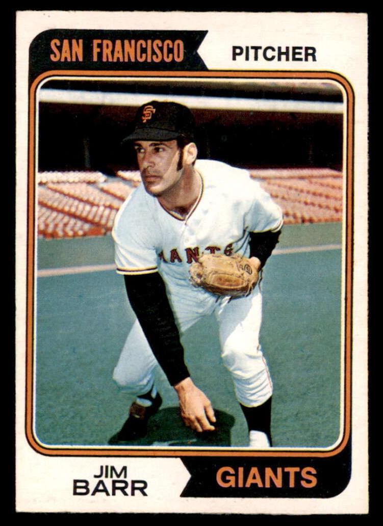 1974 O-Pee-Chee Baseball Jim Barr #233 PSA 8