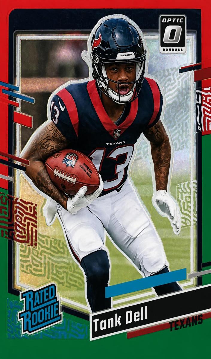2023 Panini Donruss Football Red Green Tank Dell #341 PSA 8.5