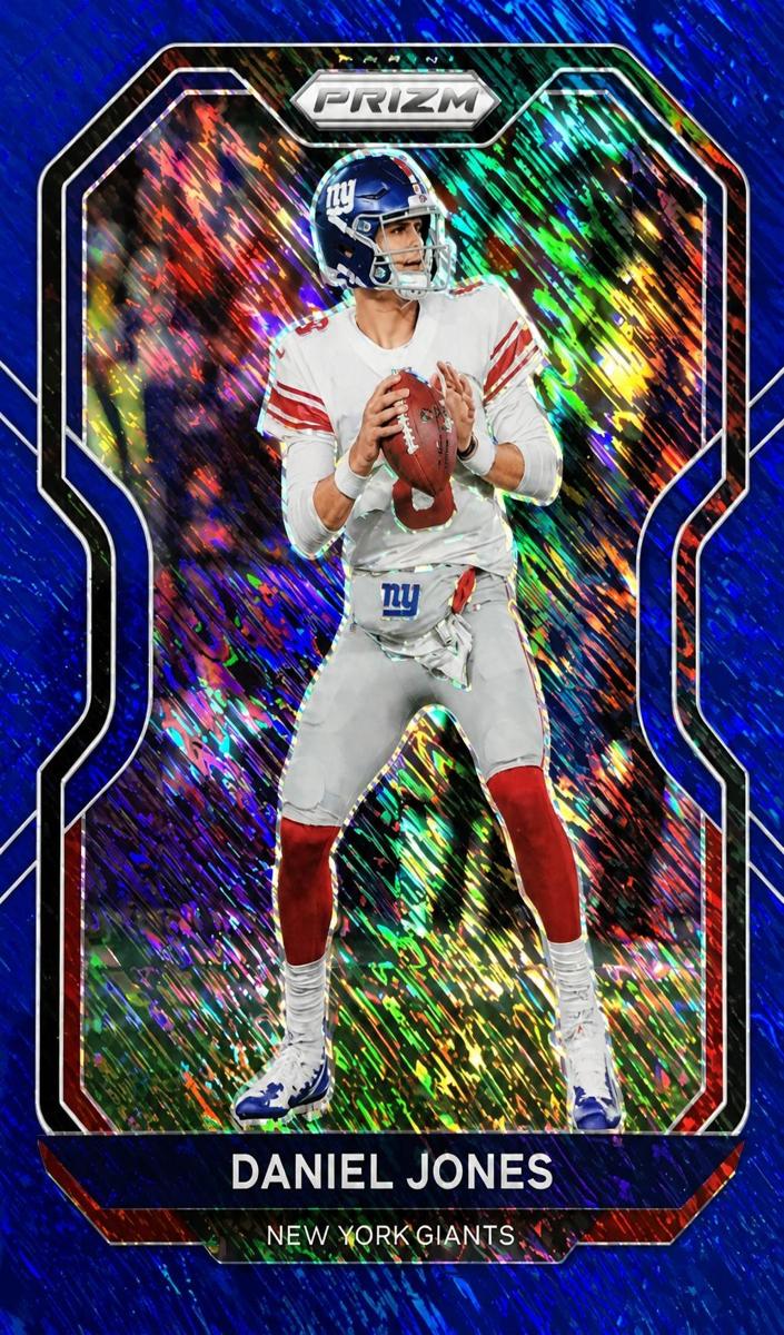 2020 Panini Prizm Football Blue Shimmer Daniel Jones #158 PSA 9
