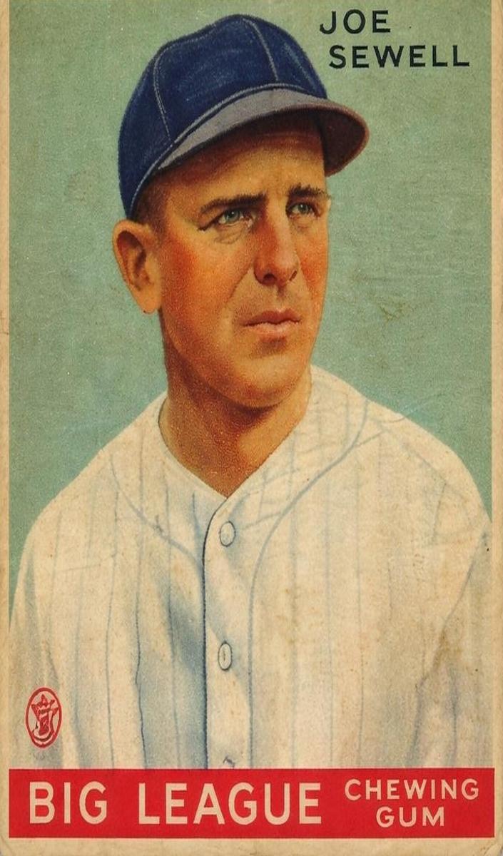1933 R319 Goudey Baseball Joe Sewell #165 PSA 7