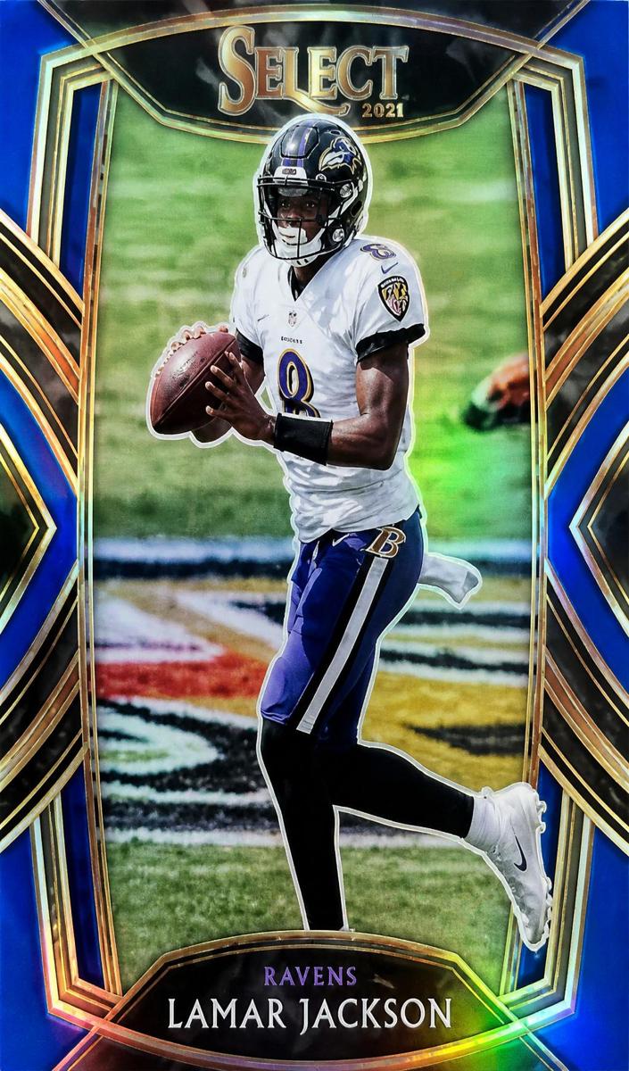2020 Panini Select Football Blue Prizm Die-Cut Lamar Jackson #203