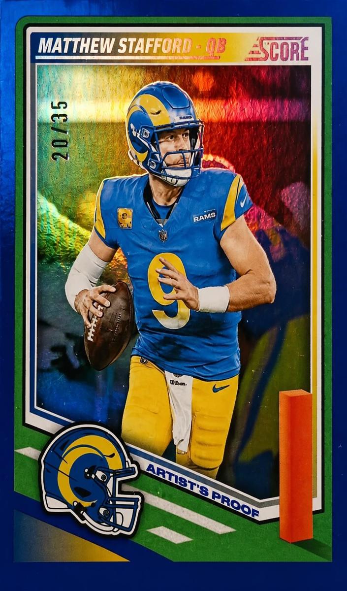 2025 Panini Score Football Artist's Proof Matthew Stafford #196