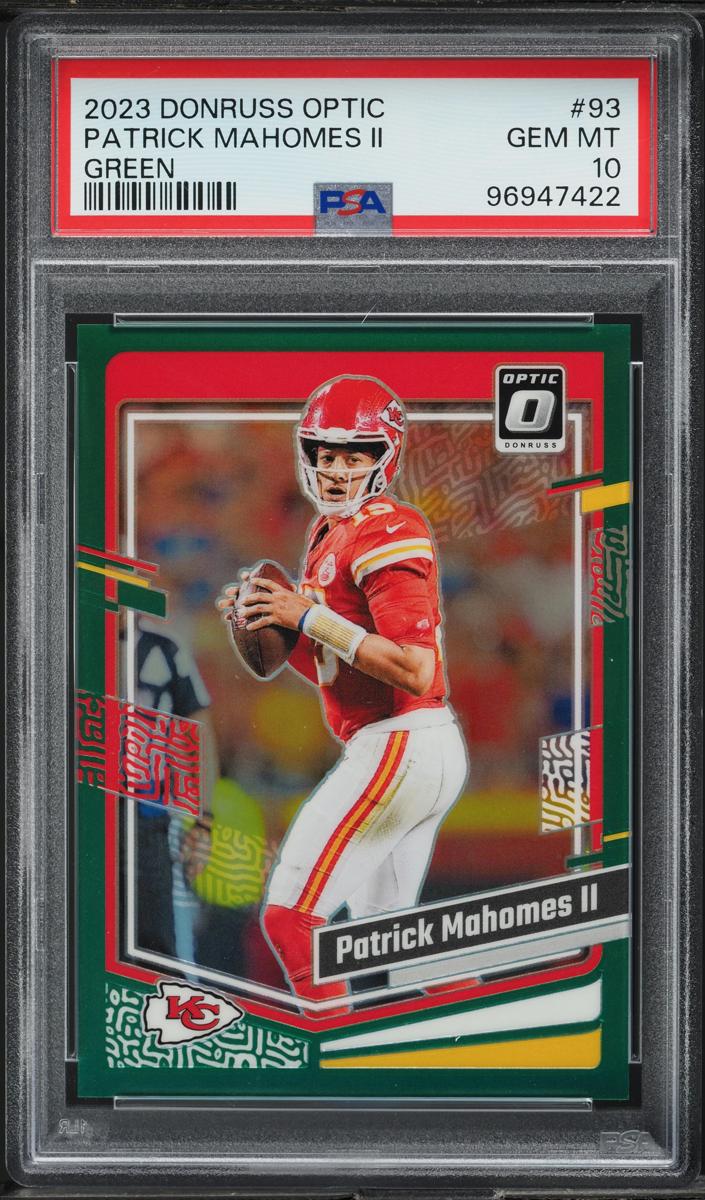 2023 Donruss Optic Football Green Patrick Mahomes II #93 PSA 10
