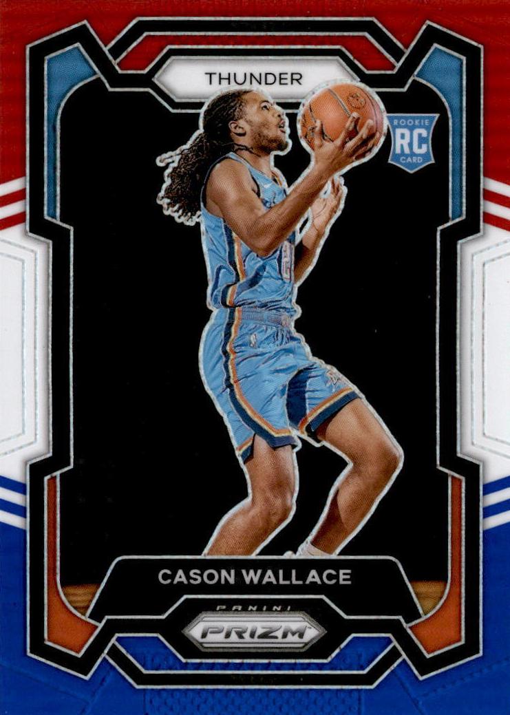 2023 Panini Prizm Basketball Red White and Blue Cason Wallace #139 PSA 9