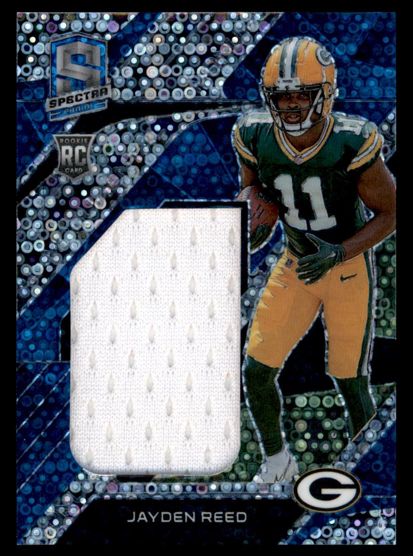 2023 Panini Spectra Football Neon Blue Jayden Reed #MME-JAR PSA 8