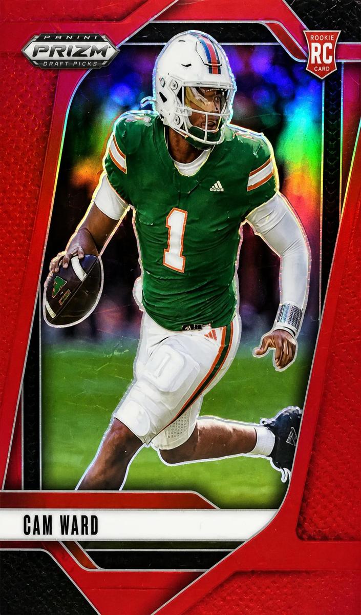 2025 Panini Prizm Draft Picks Football Red Cam Ward #57
