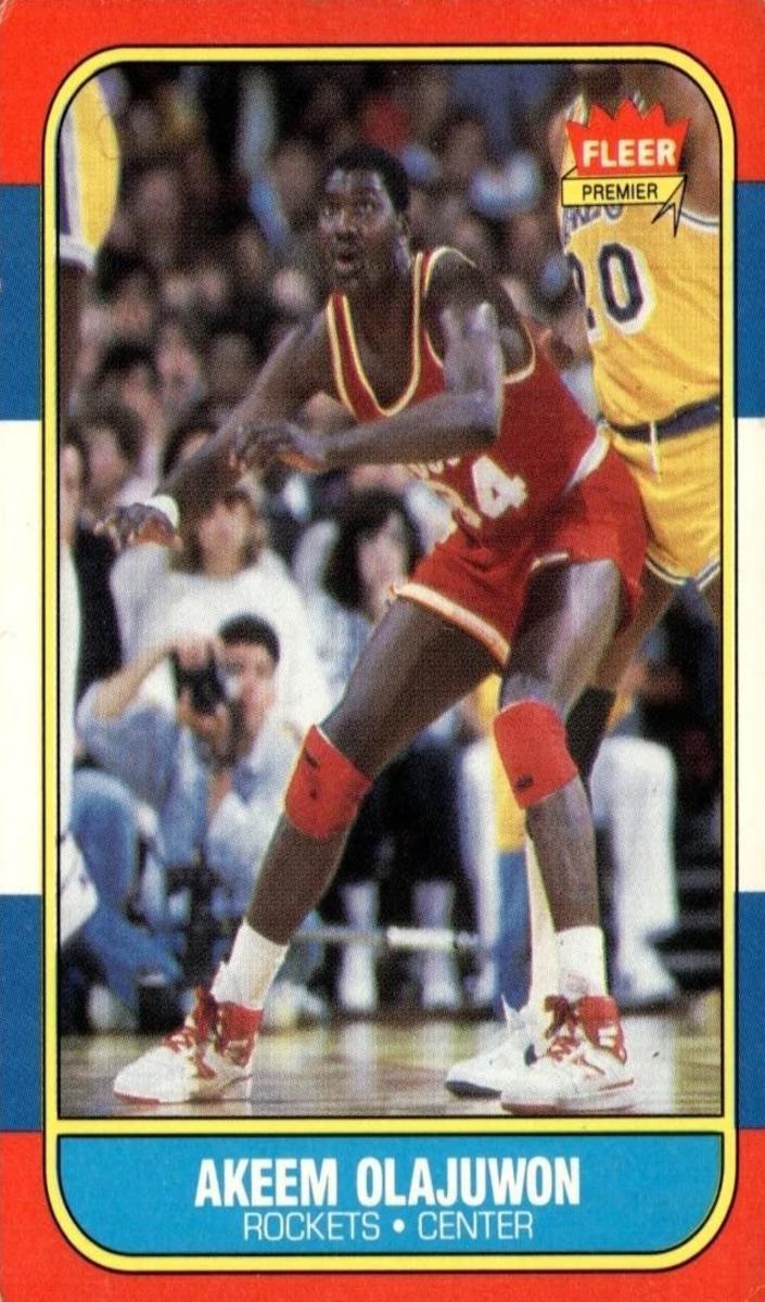 1986 Fleer Basketball Hakeem Olajuwon #82 PSA 9
