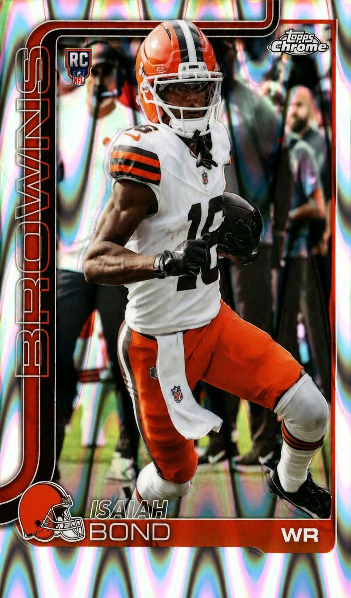 2025 Topps Chrome Football RayWave Refractor Isaiah Bond #341