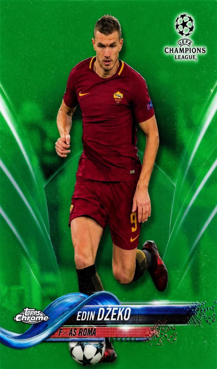 2017 Topps Chrome UEFA Champions League Soccer Green Edin Dzeko #86 PSA 10