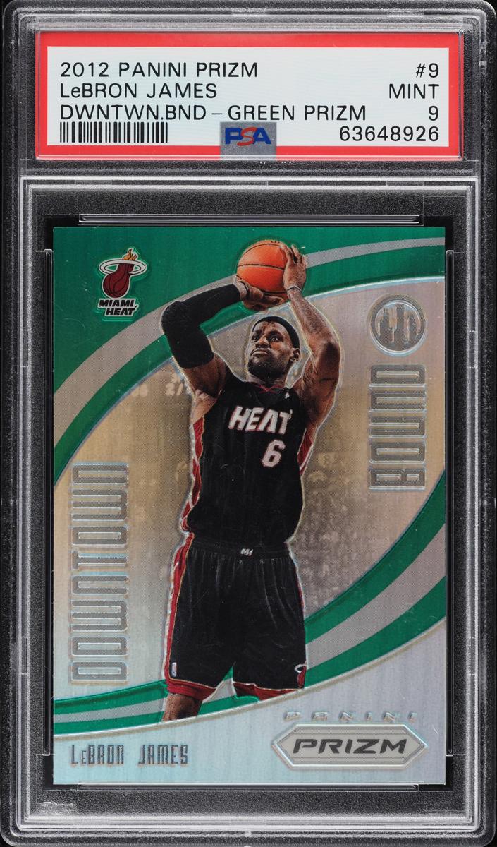 2012 Panini Prizm Basketball Green Prizm LeBron James #9 BGS 9.5