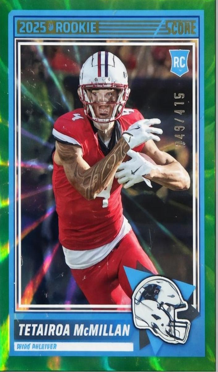 2025 Panini Score Football Green Tetairoa McMillan #17