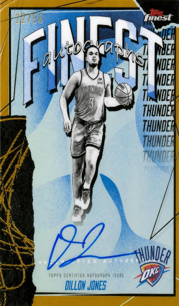 2025 Topps Finest Basketball Gold Refractor Dillon Jones #FAU-DO