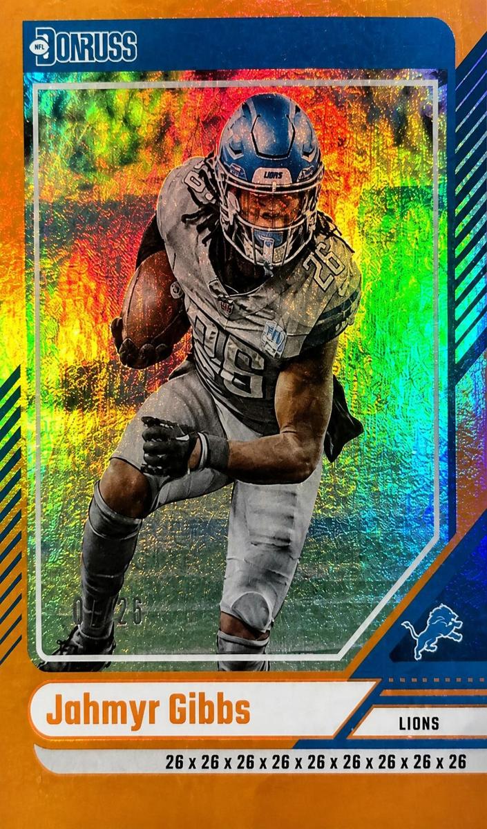 2024 Panini Donruss Football Jersey Number Jahmyr Gibbs #143 PSA 9