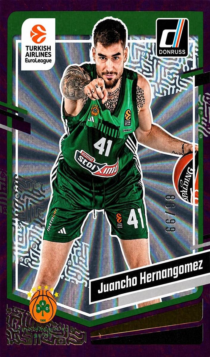 2023 Donruss Turkish Airlines EuroLeague Basketball Purple Laser Juancho Hernangomez #132