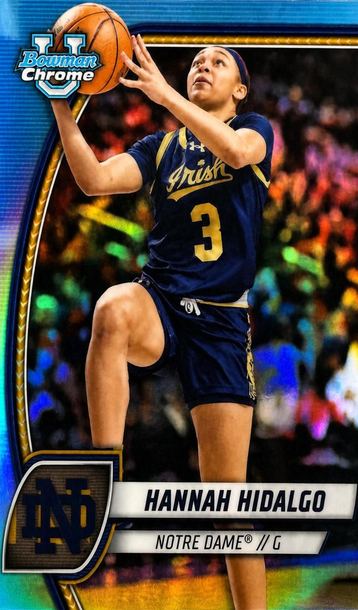 2024 Bowman Chrome University Basketball Sky Blue Refractor Hannah Hidalgo #26 SGC 9.5