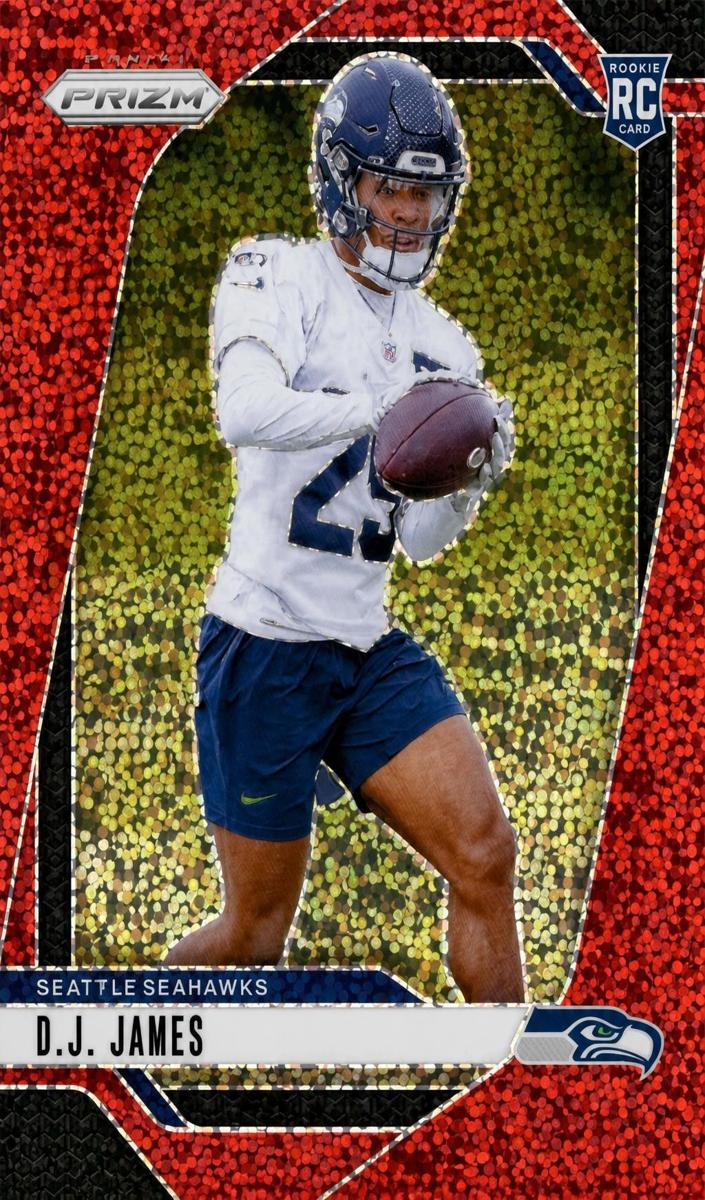 2024 Panini Prizm Football Red Sparkle D.J. James #322