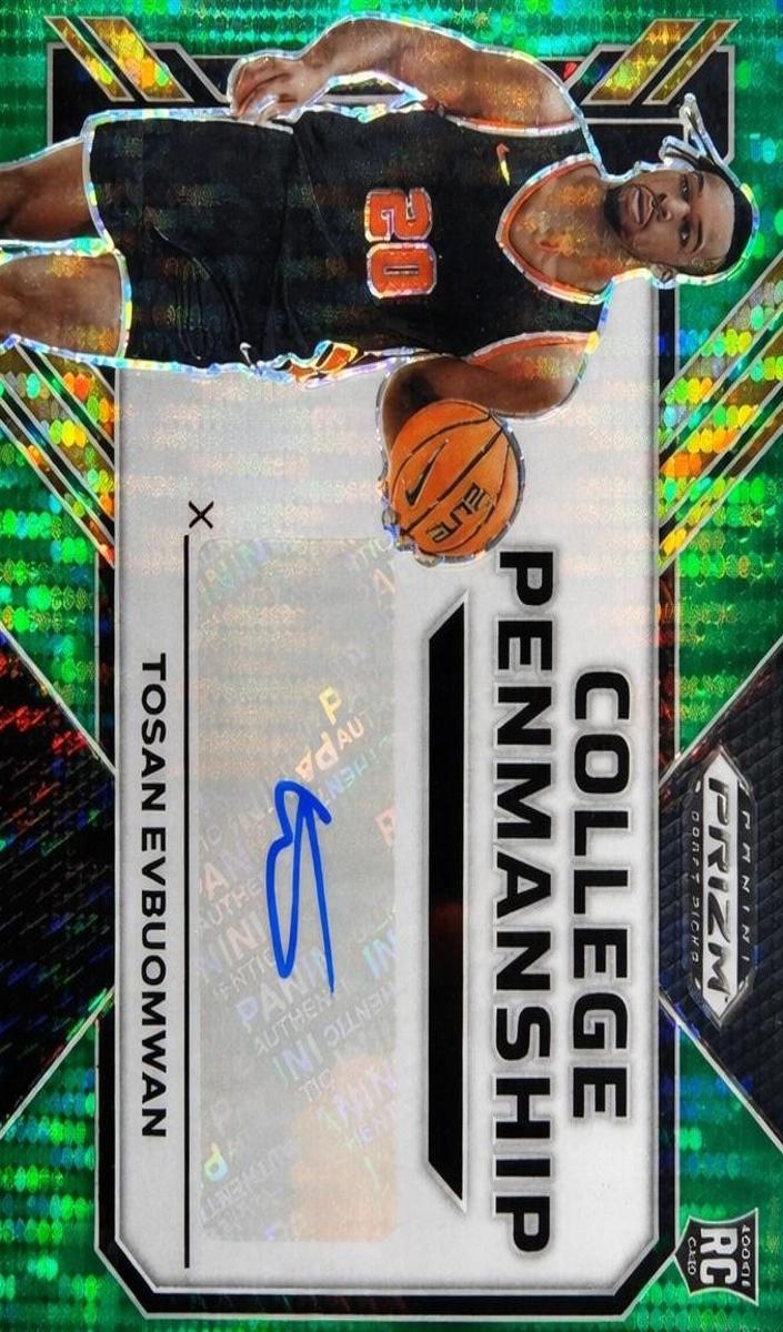 2023 Panini Prizm Draft Picks Basketball Green Pulsar Tosan Evbuomwan #DPA-TEB