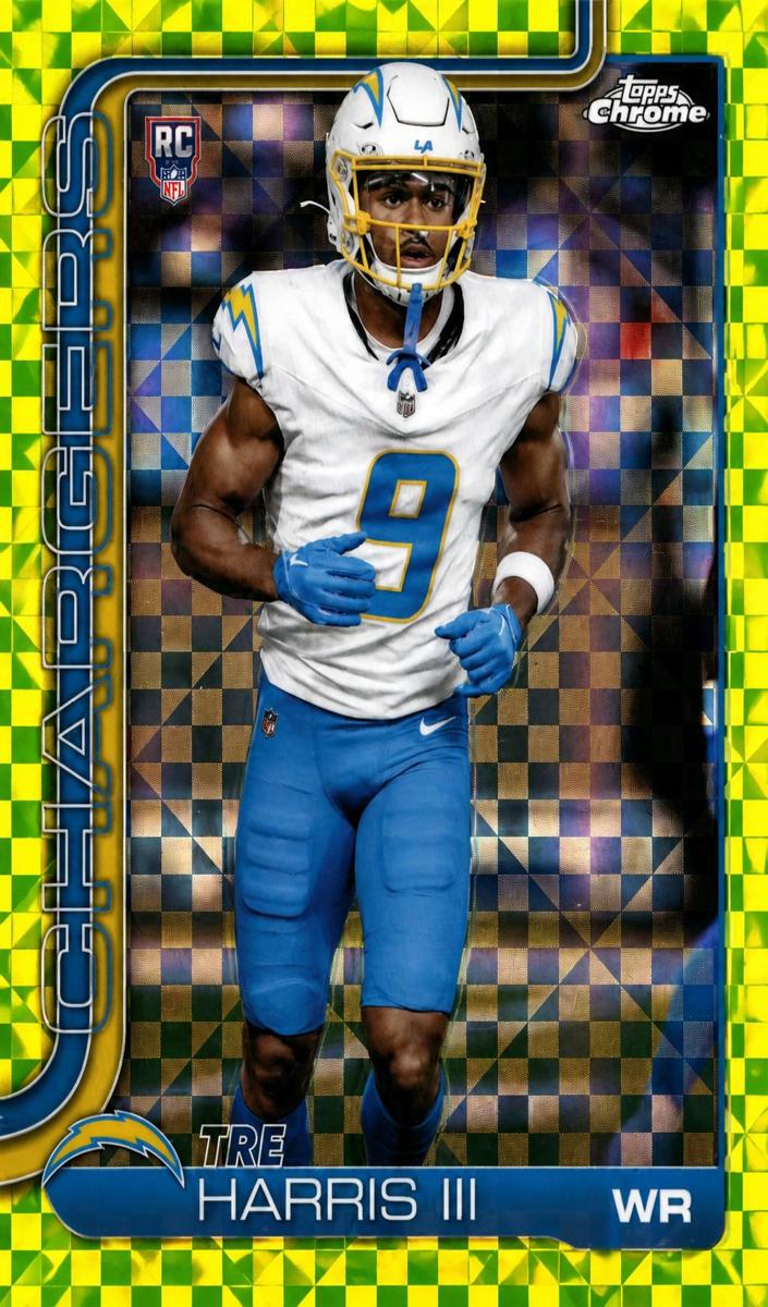 2025 Topps Chrome Football Lime Green X-Fractor Tre Harris III #338