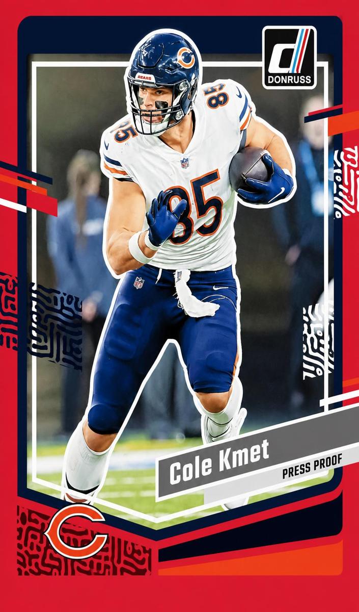 2023 Panini Donruss Football Press Proof Red Cole Kmet #49