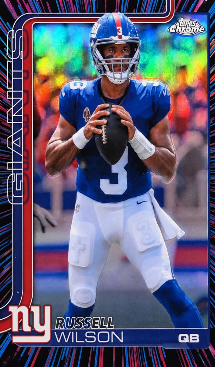 2025 Topps Chrome Football Neon Pulse Refractor Russell Wilson #229