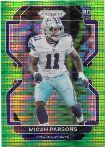 2021 Panini Prizm Football Neon Green Pulsar Micah Parsons #382 PSA 9