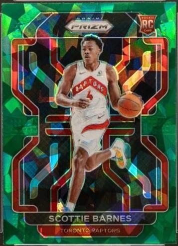2021 Panini Prizm Basketball Green Ice Scottie Barnes #320 PSA 9