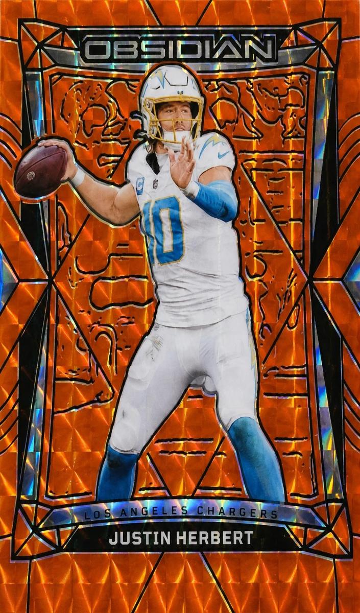 2024 Panini Obsidian Football International Orange Mosaic Justin Herbert #106