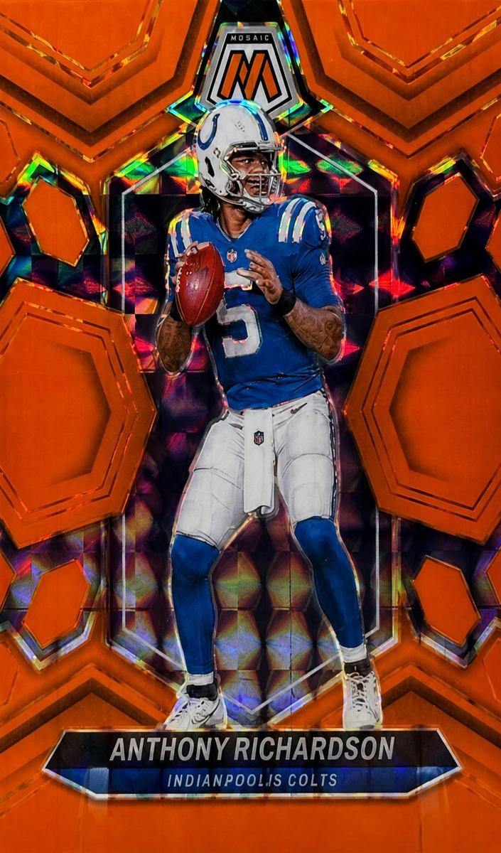 2024 Panini Mosaic Football Orange Fluorescent Anthony Richardson #92