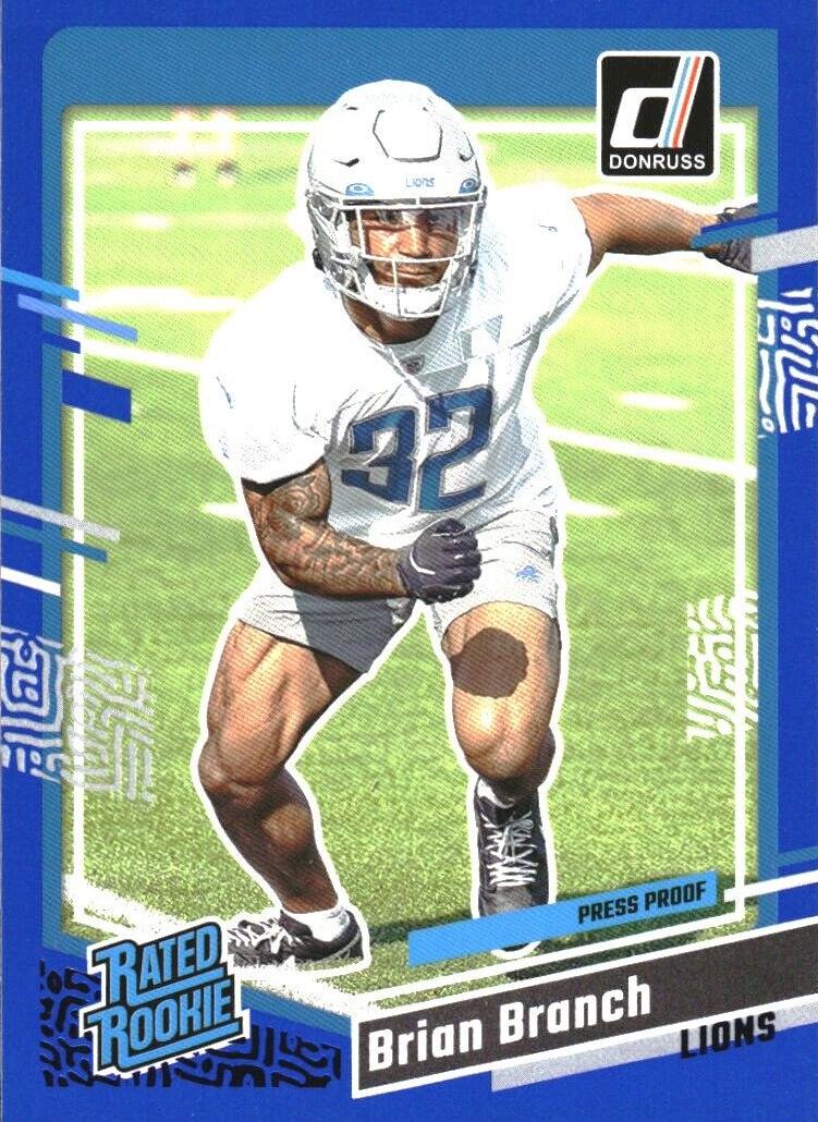 2023 Panini Donruss Football Press Proof Blue Brian Branch #328 PSA 10