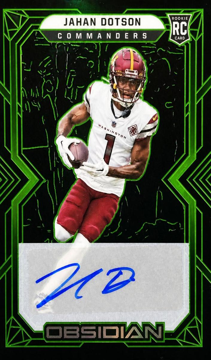 2022 Panini Obsidian Football Electric Etch Green Jahan Dotson #114 PSA 9