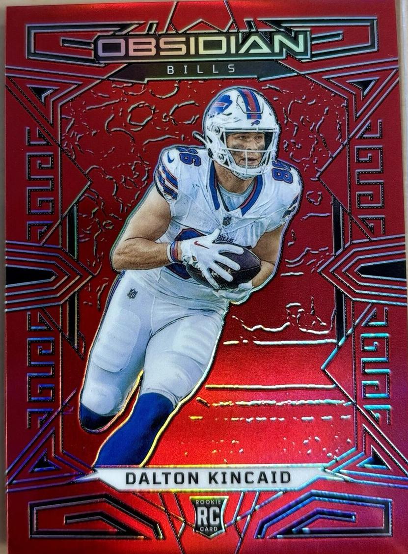 2023 Panini Obsidian Football Asia Electric Etch Red Flood Dalton Kincaid #108 PSA 9