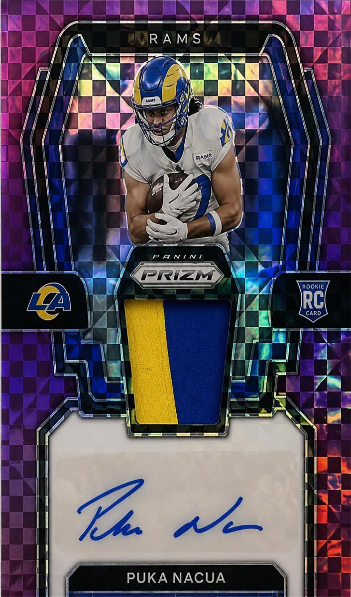 2023 Panini Prizm Football Purple Power Puka Nacua #RPA-PN PSA 9