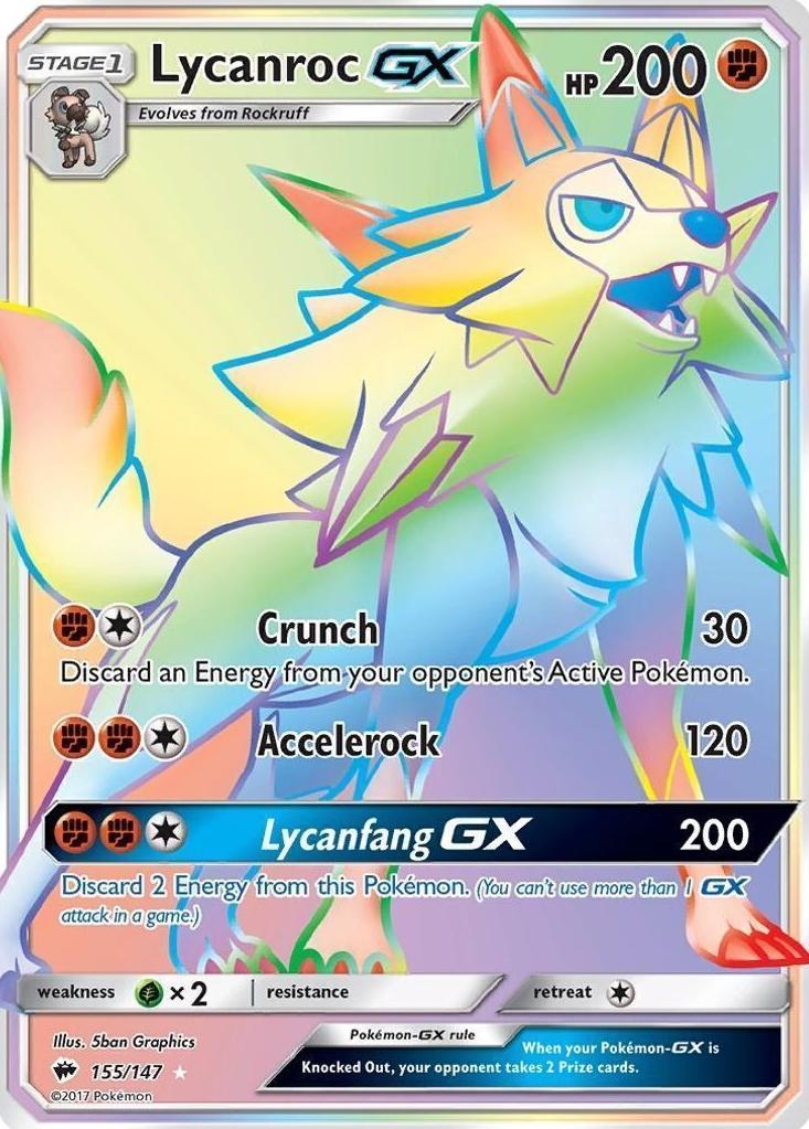 2017 Pokemon Sun & Moon Burning Shadows Lycanroc #155 CGC 9