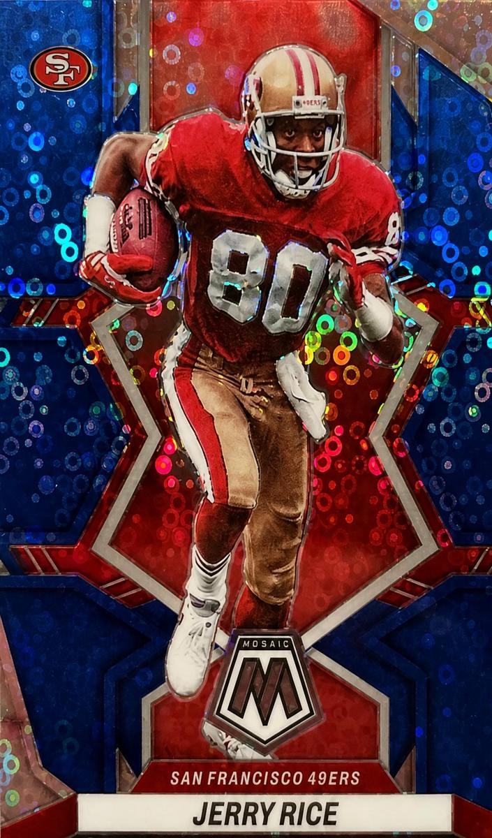 2022 Panini Mosaic Football No Huddle Blue Jerry Rice #181 PSA 9