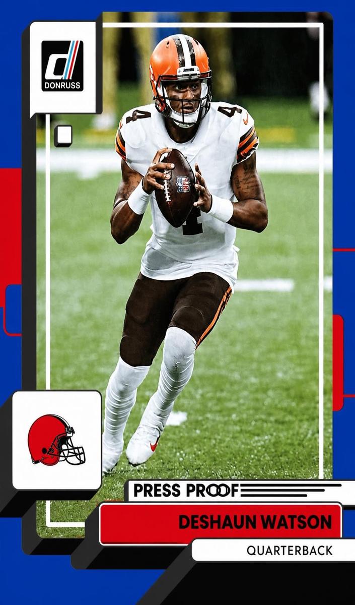 2022 Panini Donruss Football Press Proof Blue Deshaun Watson #180